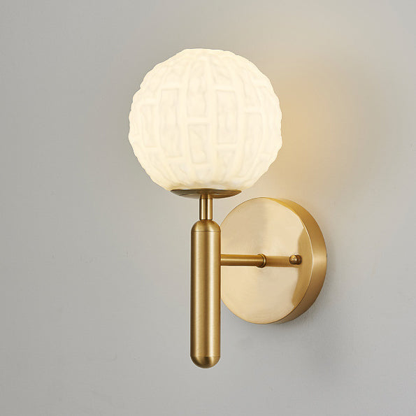 Sphere Copper Glass Bedroom Wall Lamp