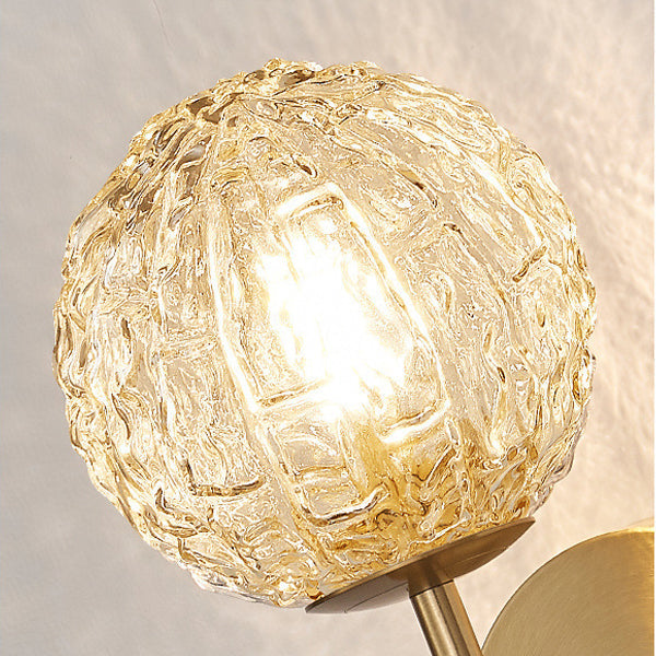 Sphere Copper Glass Bedroom Wall Lamp