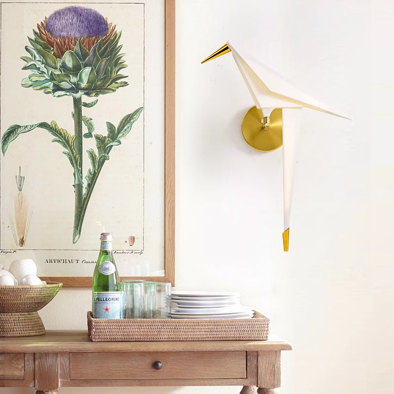 Bird Iron Acrylic Bedroom Wall Lamp