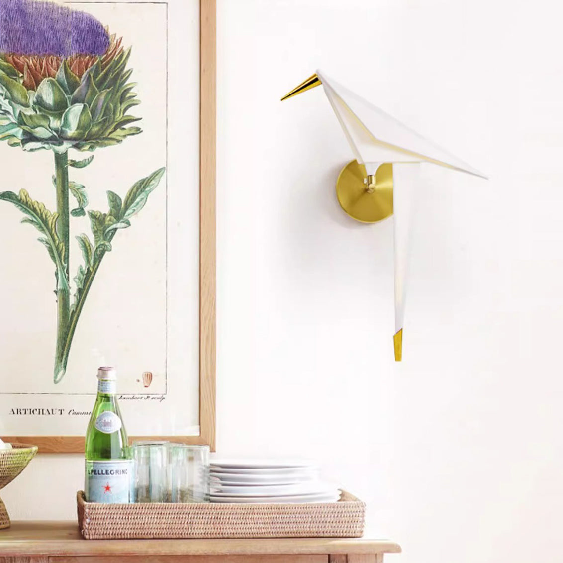 Bird Iron Acrylic Bedroom Wall Lamp