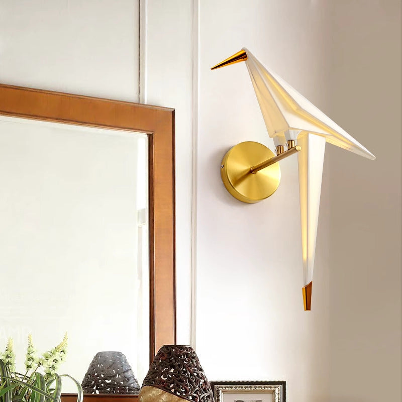 Bird Iron Acrylic Bedroom Wall Lamp