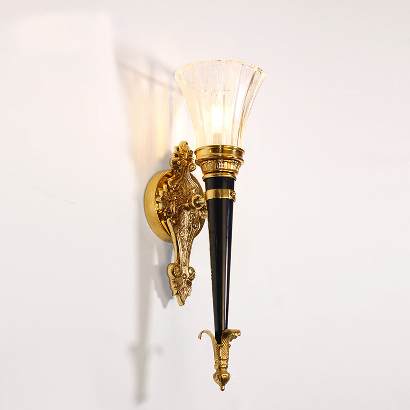Torch Cone Copper Glass Wall Lamp