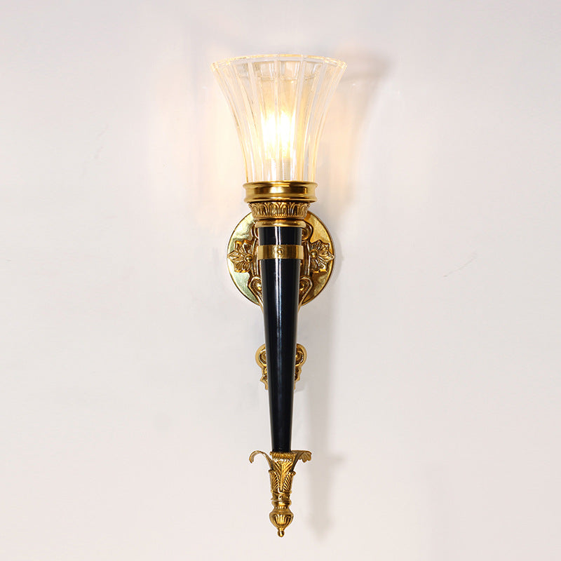 Torch Cone Copper Glass Wall Lamp