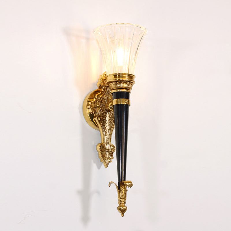 Torch Cone Copper Glass Wall Lamp