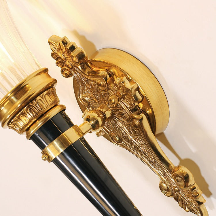 Torch Cone Copper Glass Wall Lamp