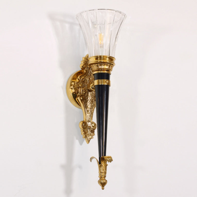 Torch Cone Copper Glass Wall Lamp