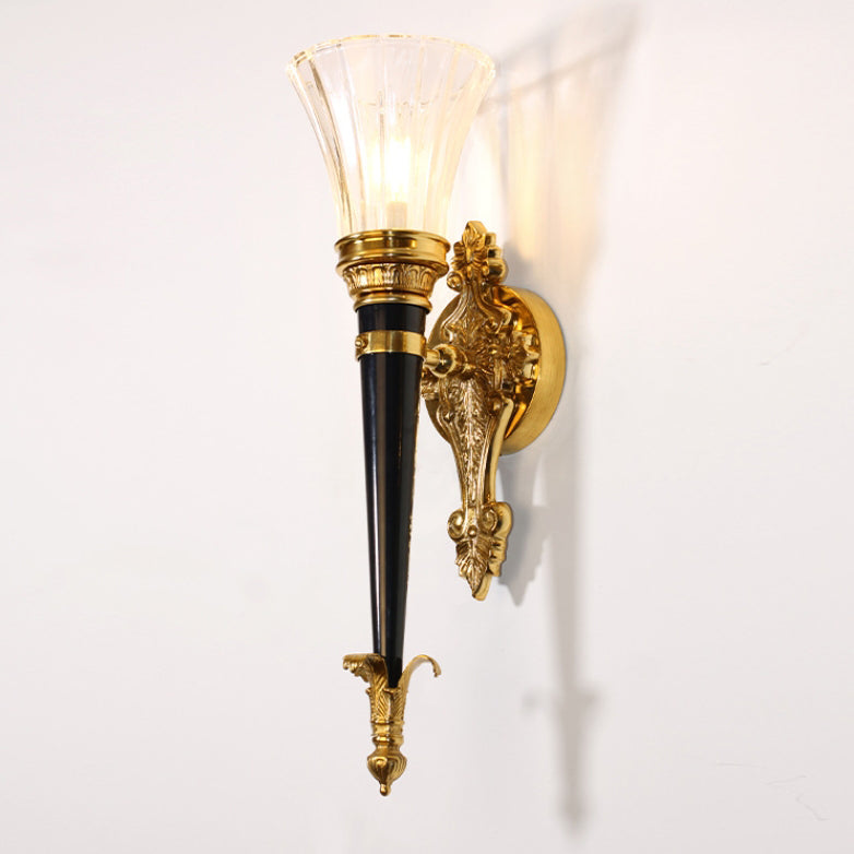 Torch Cone Copper Glass Wall Lamp