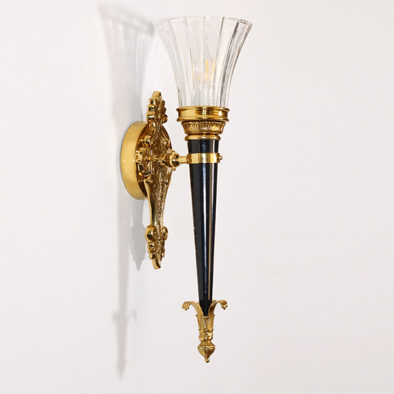 Torch Cone Copper Glass Wall Lamp