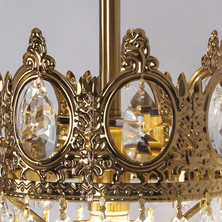 Crown Brass Crystal Living Wall Lamp