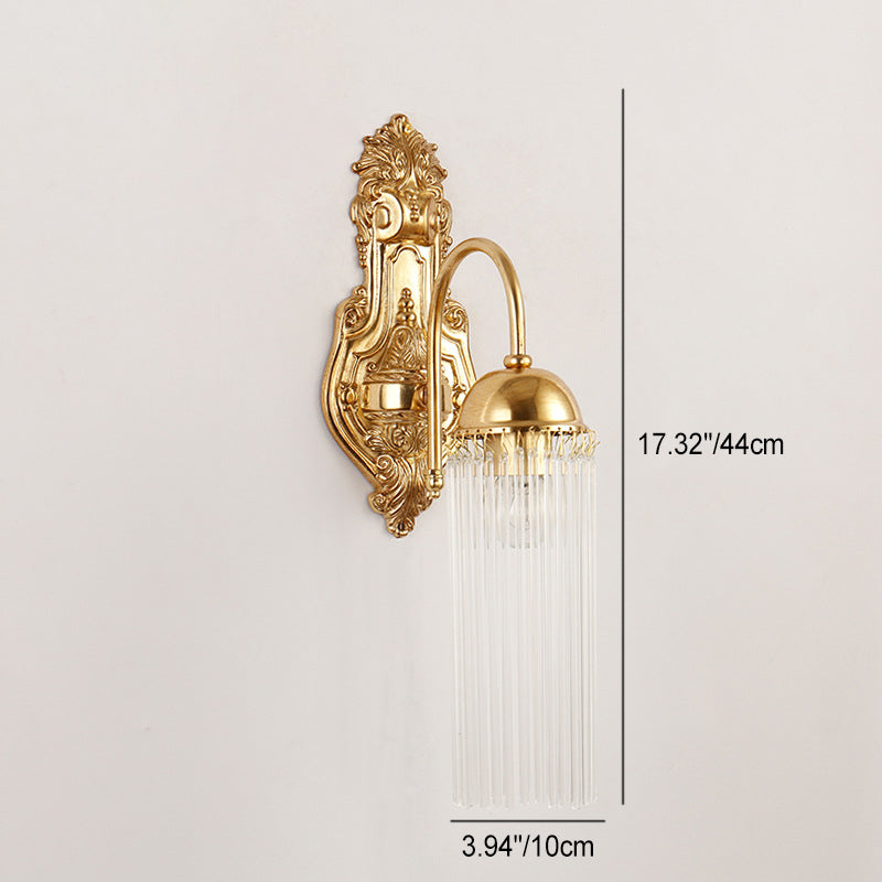Dome Copper Glass 1/2 Wall Lamp