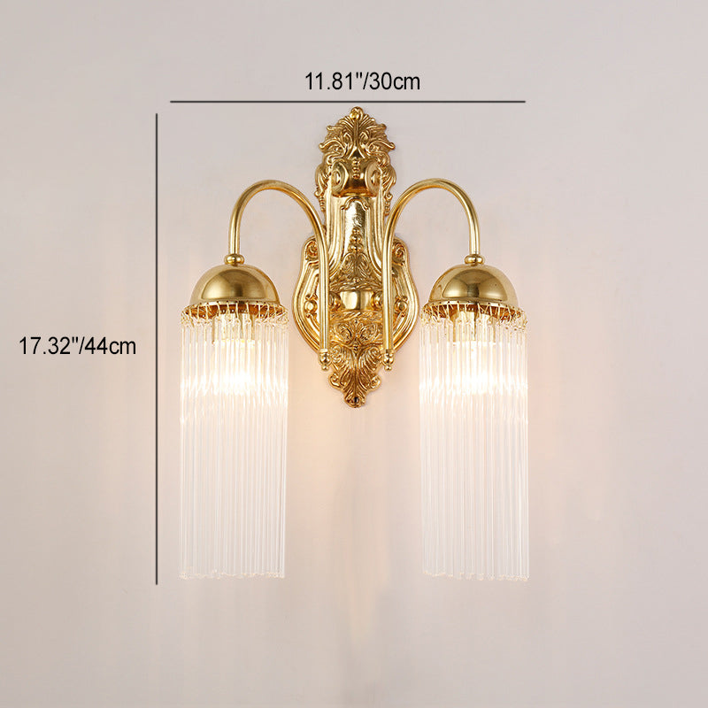 Dome Copper Glass 1/2 Wall Lamp