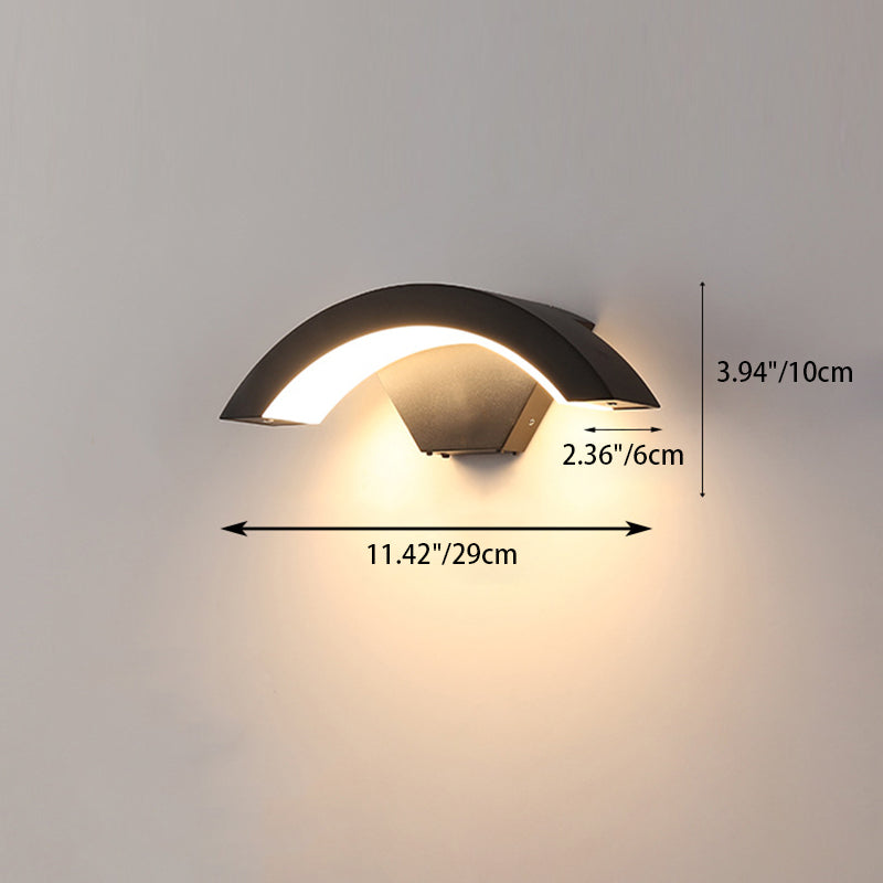 Curved Aluminum Plastic Patio Outdoor Light