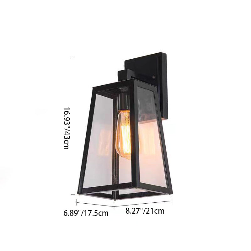 Trapezoid Aluminum Glass Patio Outdoor Light