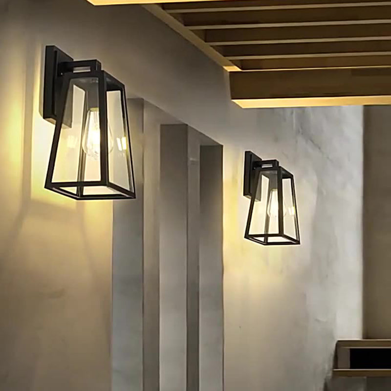 Trapezoid Aluminum Glass Patio Outdoor Light