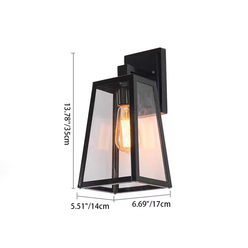 Trapezoid Aluminum Glass Patio Outdoor Light