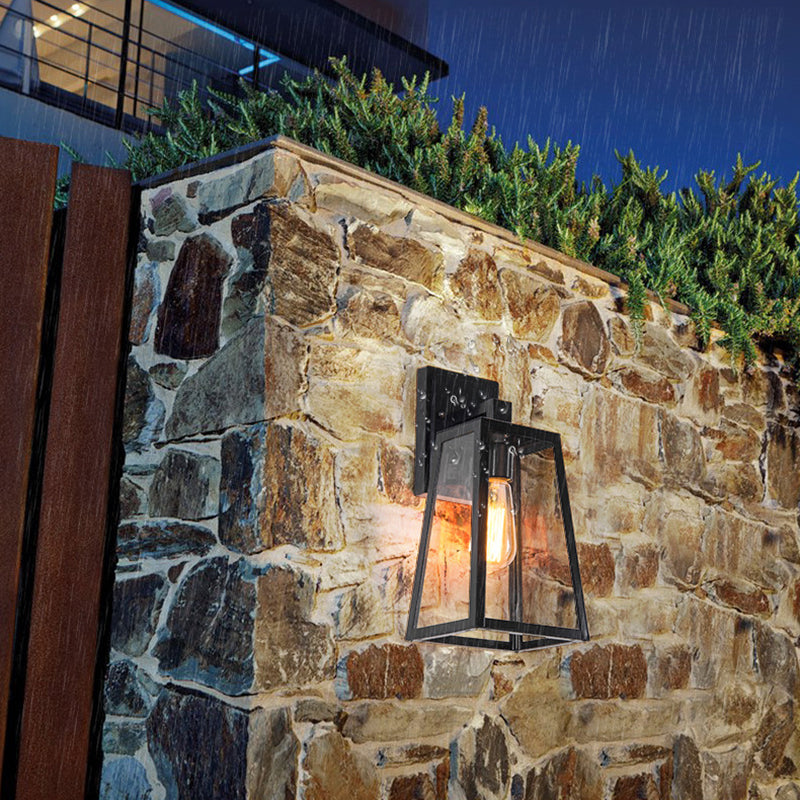 Trapezoid Aluminum Glass Patio Outdoor Light