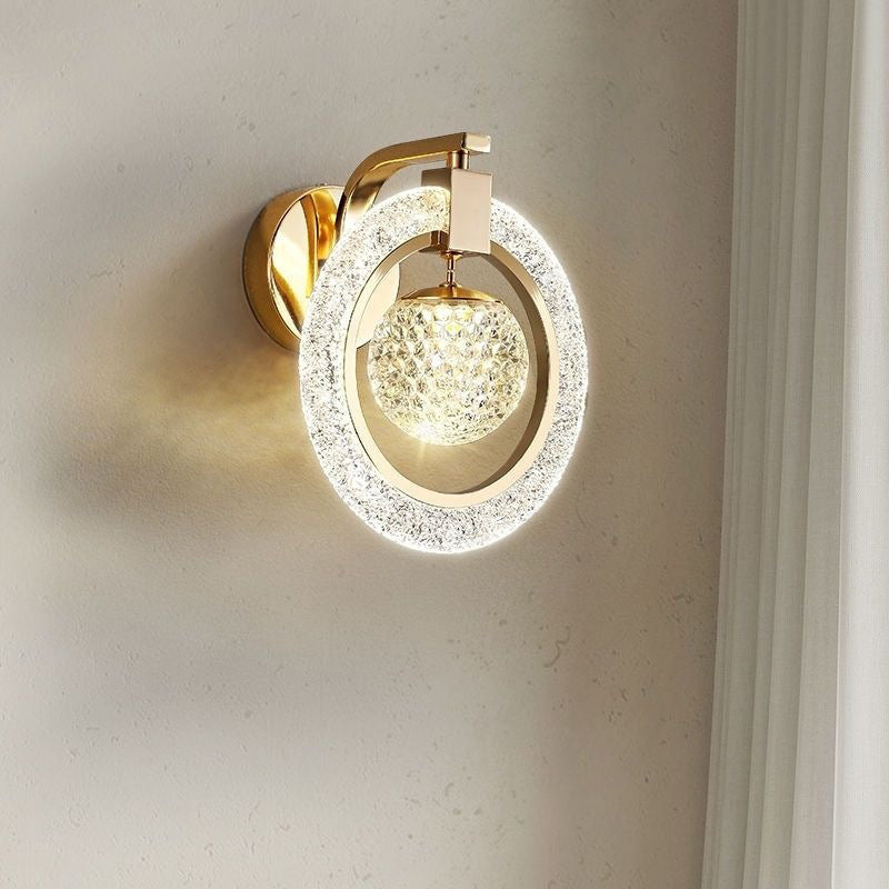 Circle Metal Acrylic Bedroom Wall Lamp