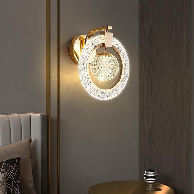 Circle Metal Acrylic Bedroom Wall Lamp