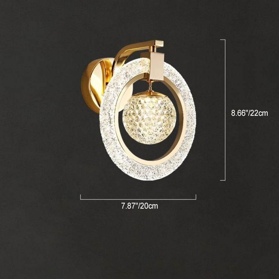 Circle Metal Acrylic Bedroom Wall Lamp