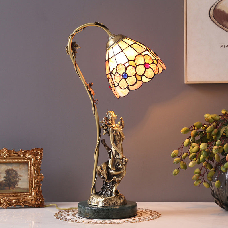 Goddess Dome Copper Glass Table Lamp