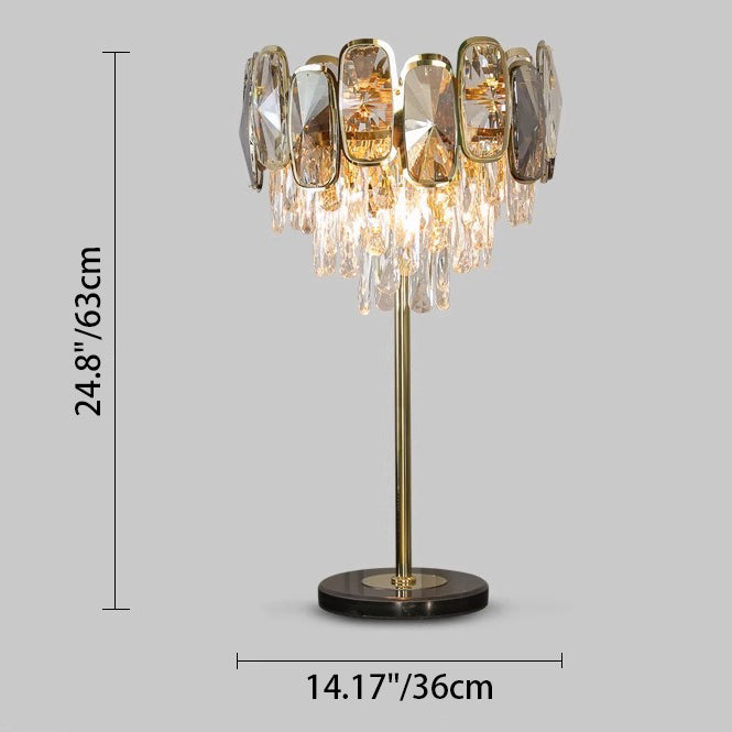 Water Drop Crystal Glass 3-Light Table Lamp