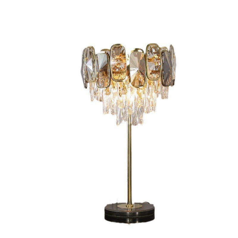 Water Drop Crystal Glass 3-Light Table Lamp