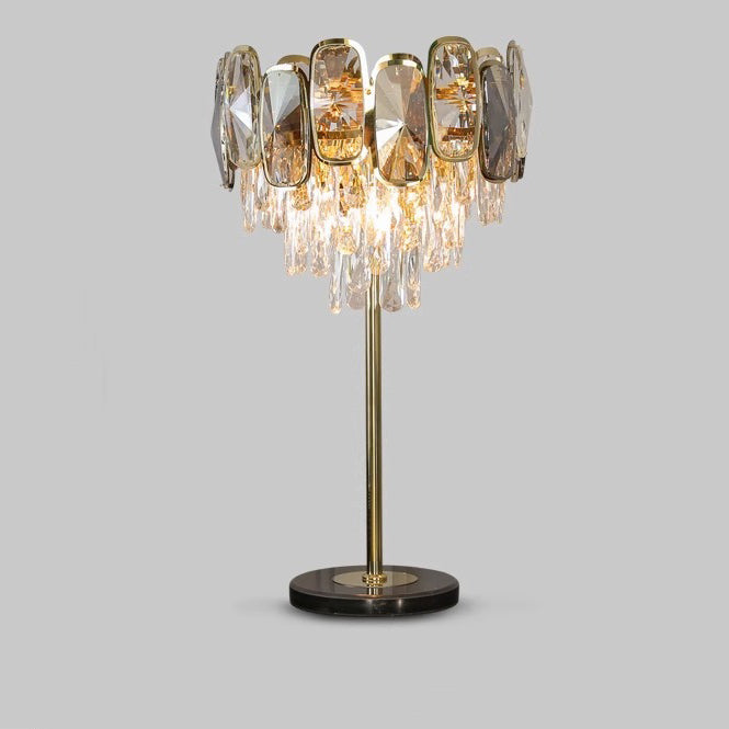 Water Drop Crystal Glass 3-Light Table Lamp