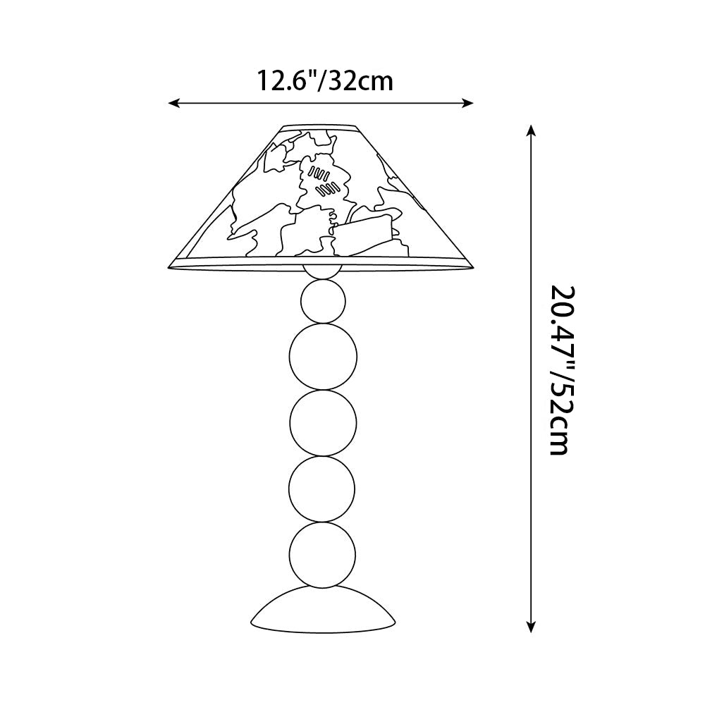 Frustum Cone Iron Fabric Table Lamp