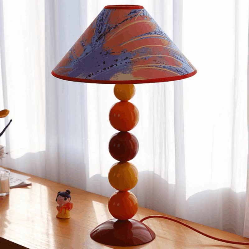 Frustum Cone Iron Fabric Table Lamp