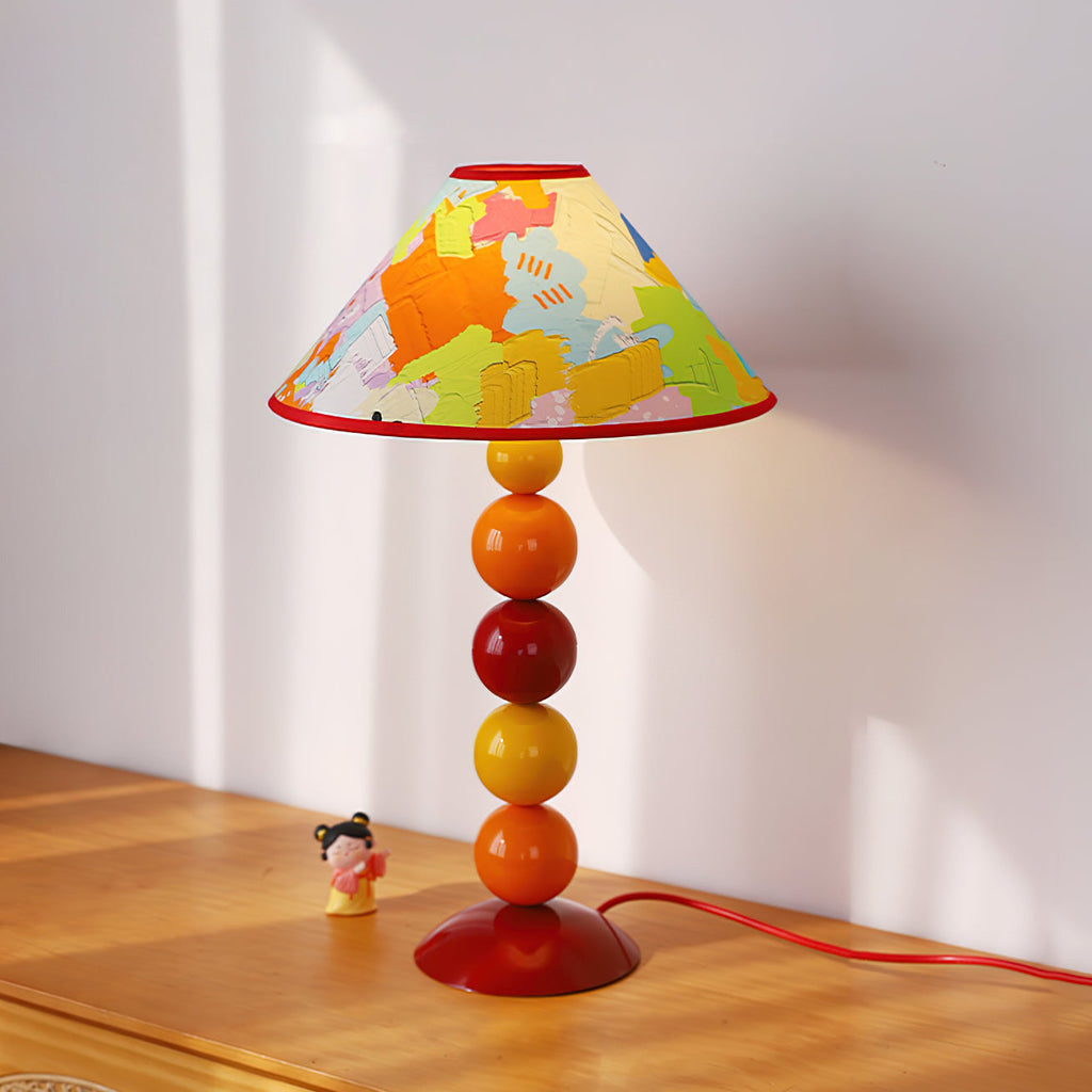 Frustum Cone Iron Fabric Table Lamp