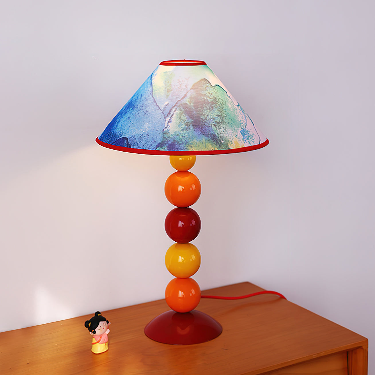 Frustum Cone Iron Fabric Table Lamp