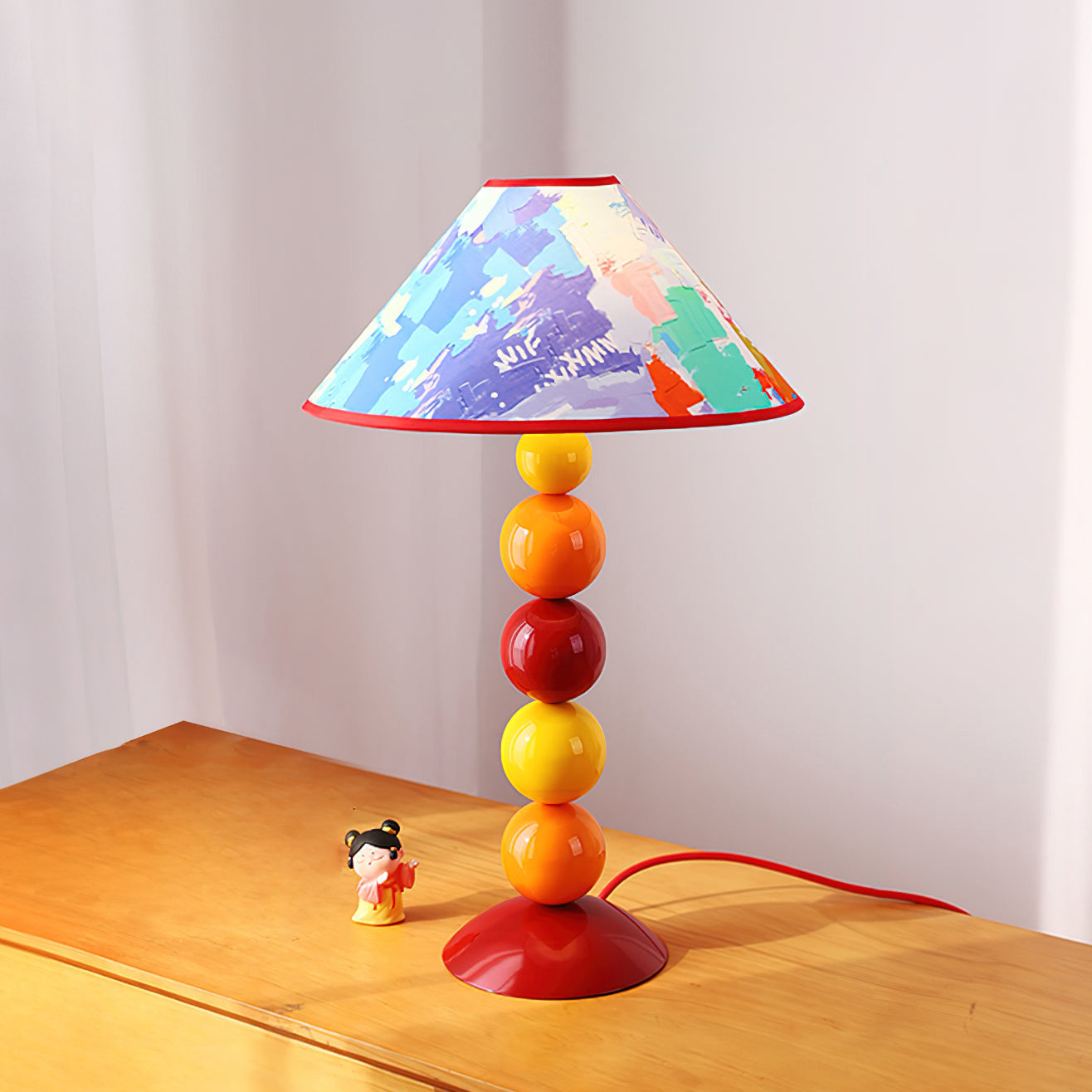 Frustum Cone Iron Fabric Table Lamp