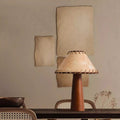Frustum Cone Rubberwood Handmade Table Lamp
