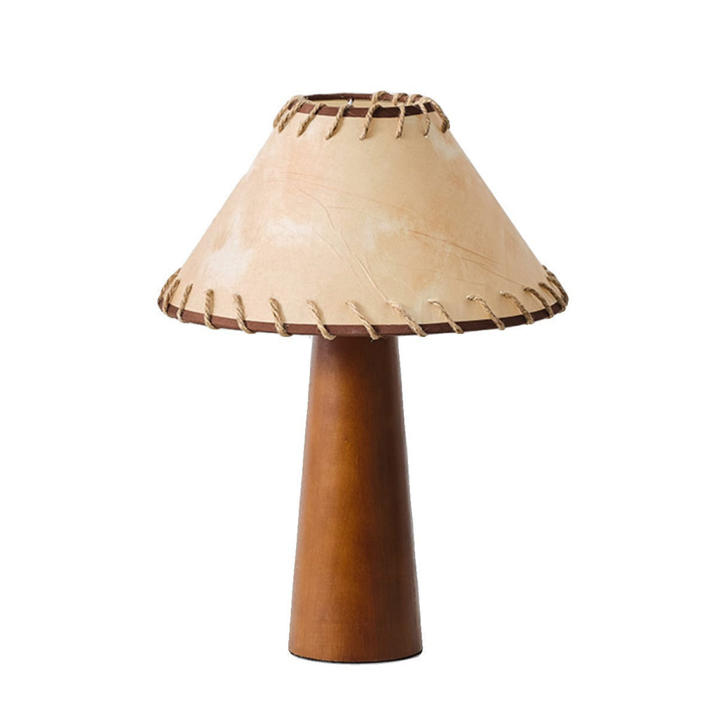 Frustum Cone Rubberwood Handmade Table Lamp