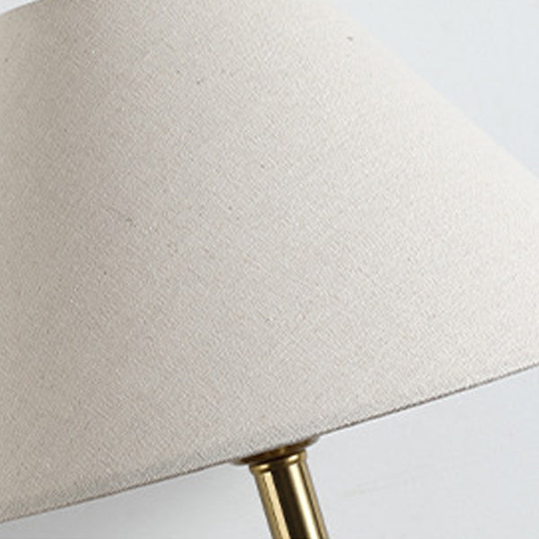 Dome Rubberwood Copper Fabric Table Lamp