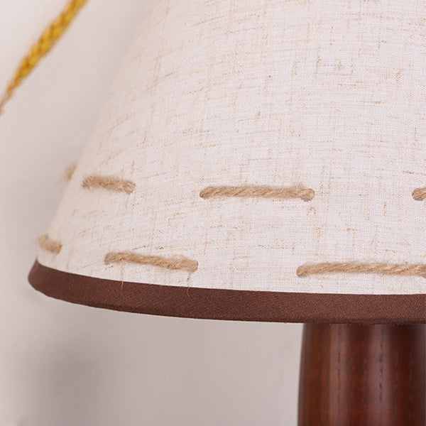 Solid Wood Marble Tapered Table Lamp