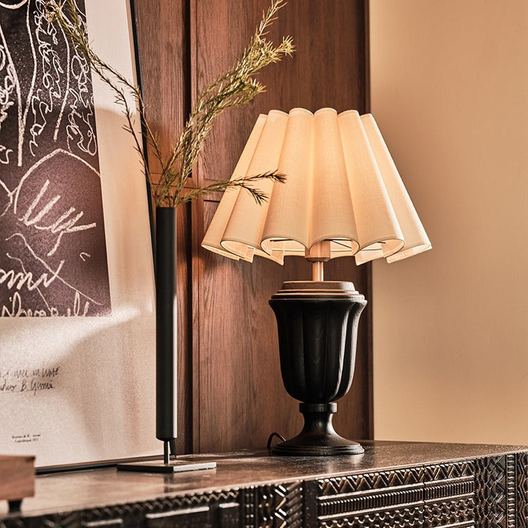 Tapered Cotton Linen Solid Table Lamp
