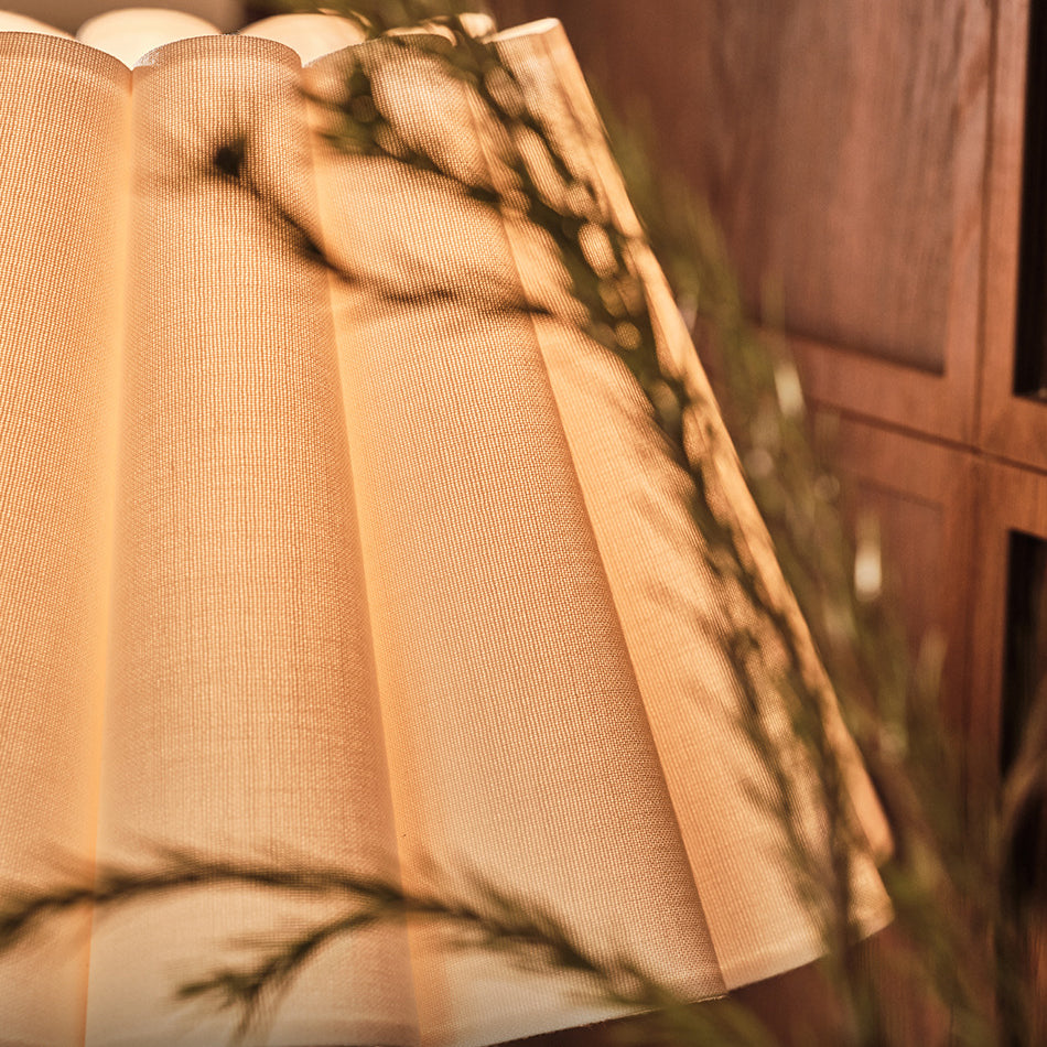 Tapered Cotton Linen Solid Table Lamp