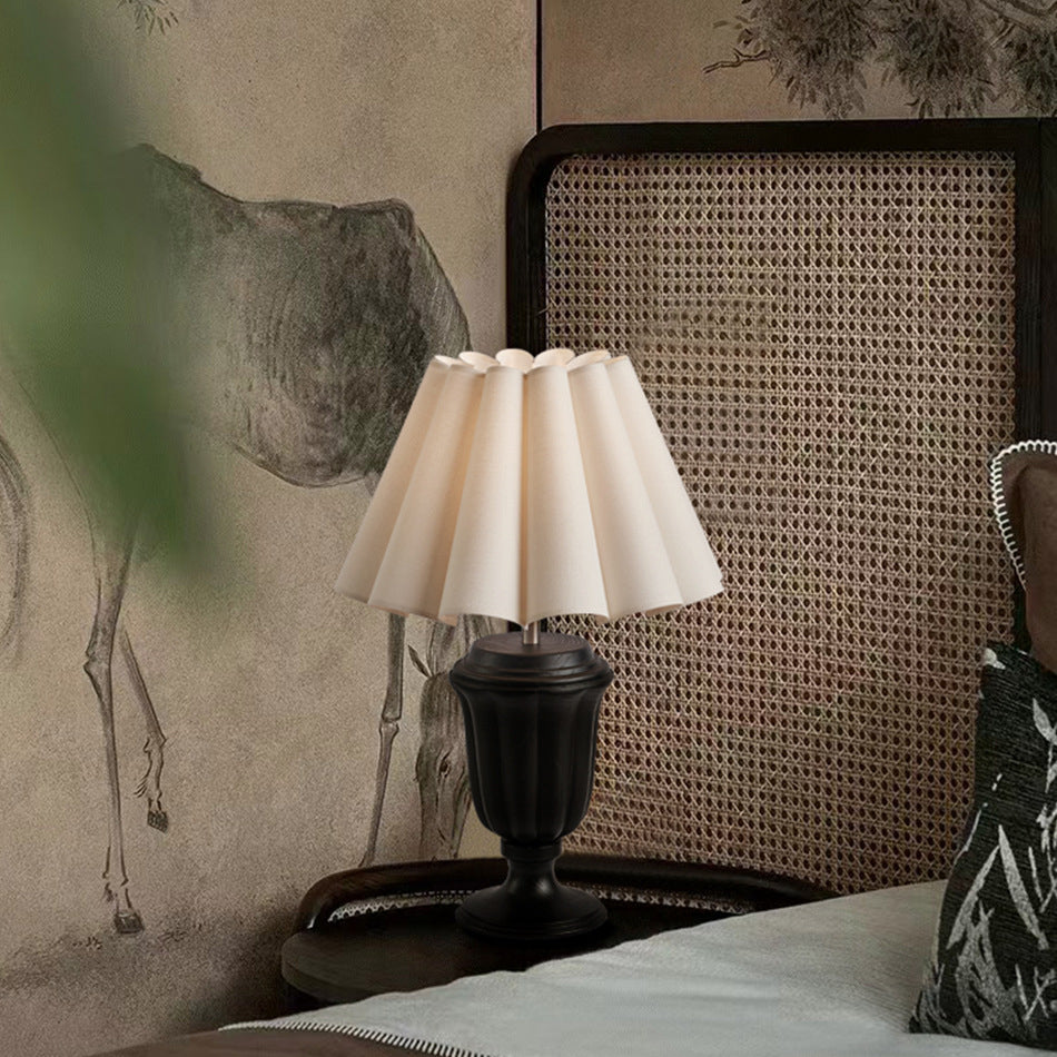 Tapered Cotton Linen Solid Table Lamp