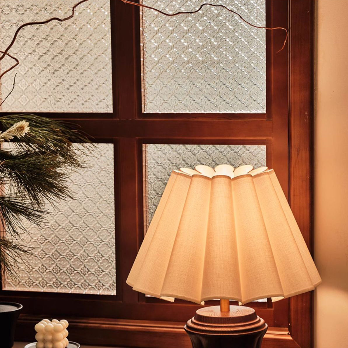 Tapered Cotton Linen Solid Table Lamp