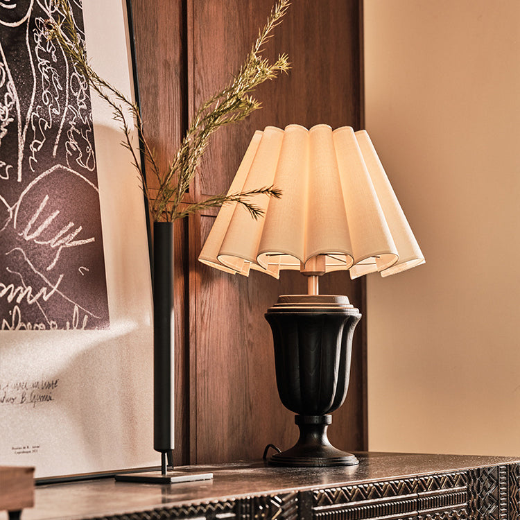 Tapered Cotton Linen Solid Table Lamp