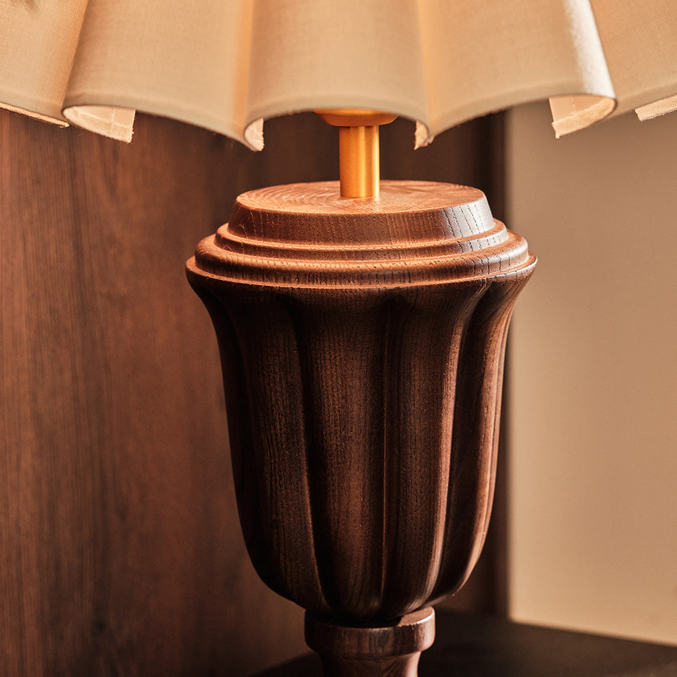 Tapered Cotton Linen Solid Table Lamp