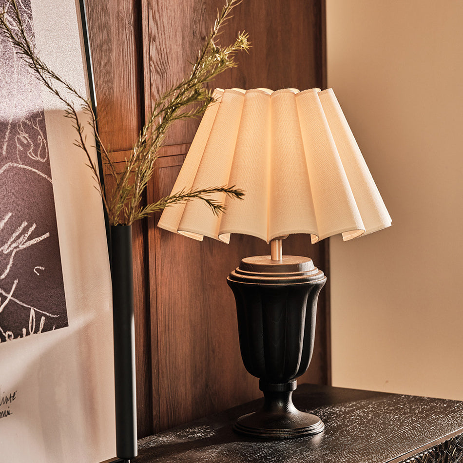 Tapered Cotton Linen Solid Table Lamp