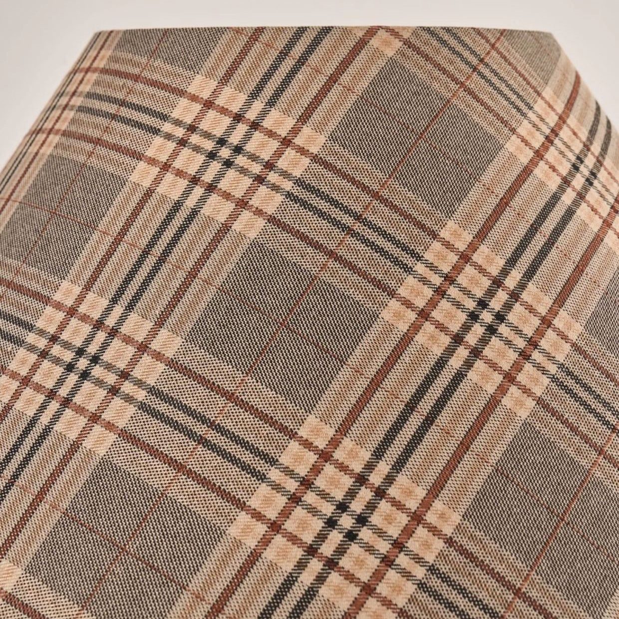 Tapered Plaid Lampshade Ash Table Lamp