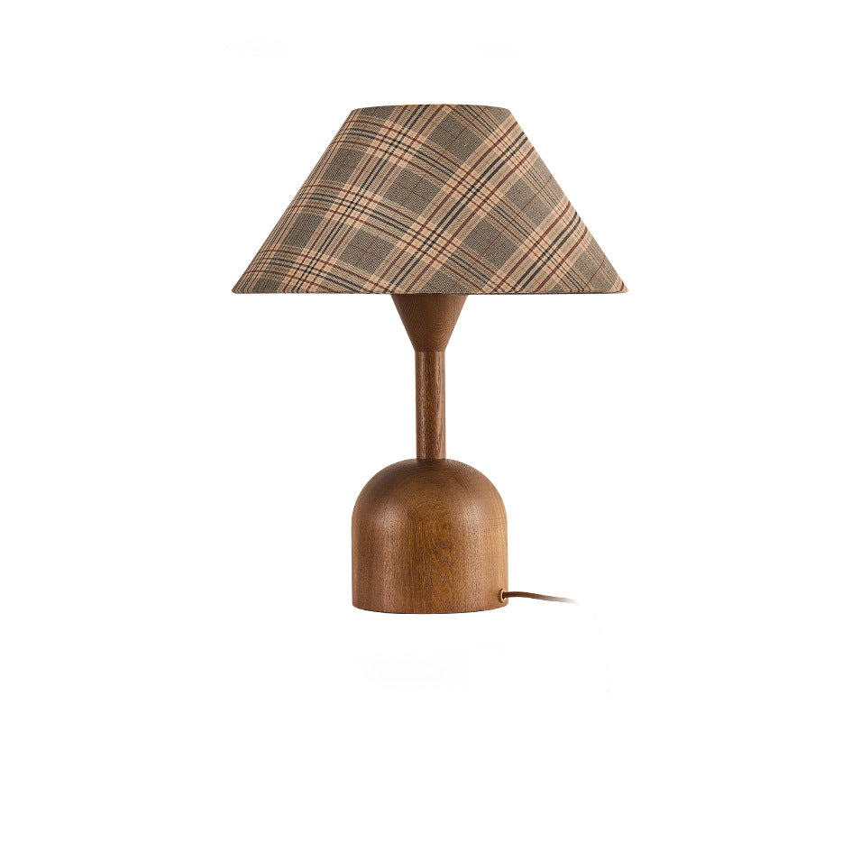Tapered Plaid Lampshade Ash Table Lamp