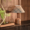 Tapered Plaid Lampshade Ash Table Lamp