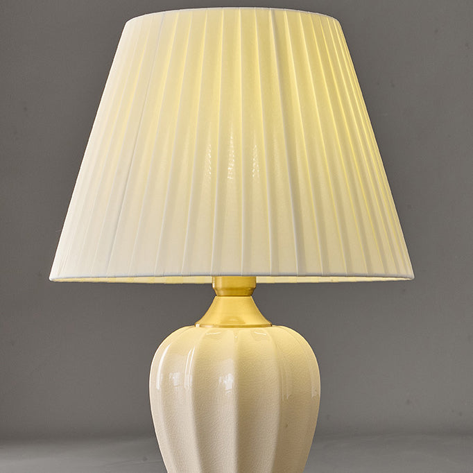 Tapered Fabric Solid Brass Table Lamp