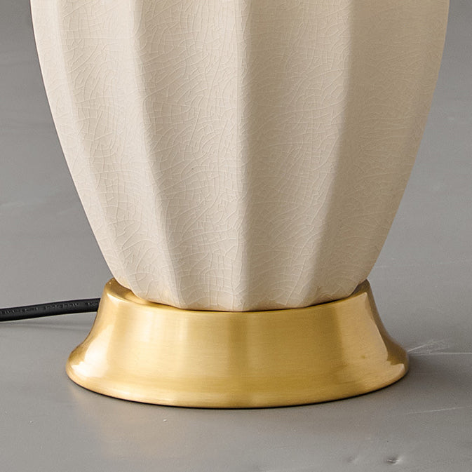 Tapered Fabric Solid Brass Table Lamp