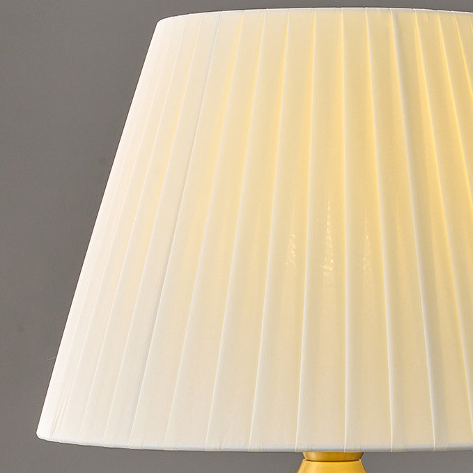 Tapered Fabric Solid Brass Table Lamp