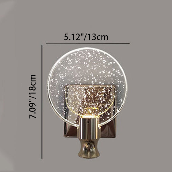 Round Crystal Metal Hallway Wall Lamp